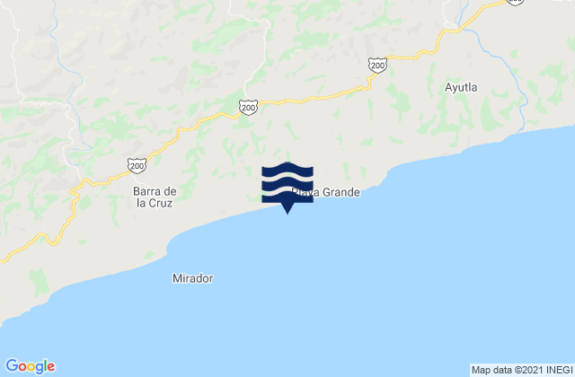 Mapa de mareas Playa Grande, Mexico