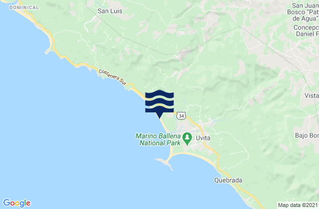 Mapa de mareas Playa Hermosa, Costa Rica