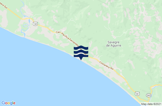 Mapa de mareas Playa Matapalo, Costa Rica