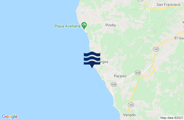 Mapa de mareas Playa Negra - Guanacaste, Costa Rica