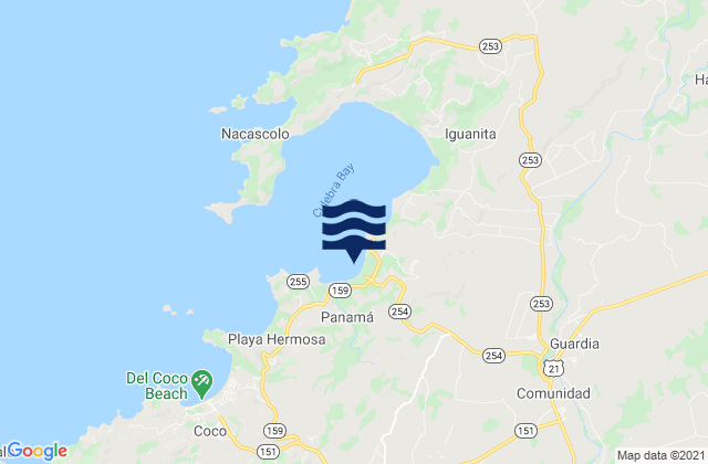 Mapa de mareas Playa Panama, Costa Rica