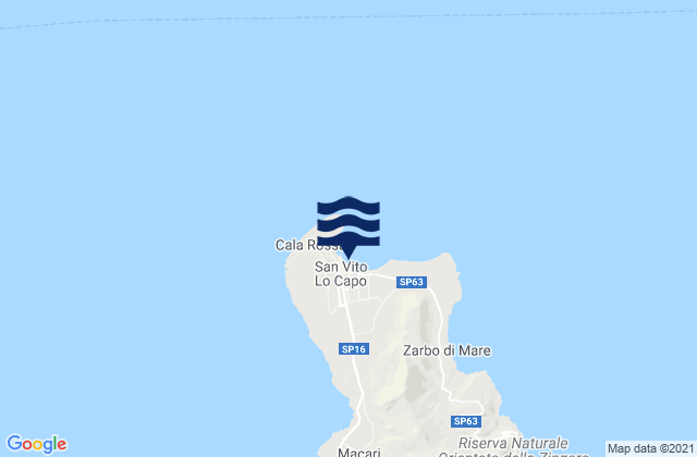 Mapa de mareas Playa San Vito Lo Capo, Italy