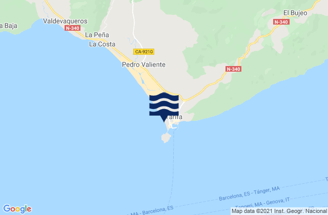 Mapa de mareas Playa Santa Catalina, Spain