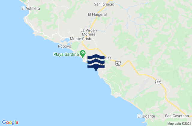 Mapa de mareas Playa Santana (Playa Jiquelite), Nicaragua