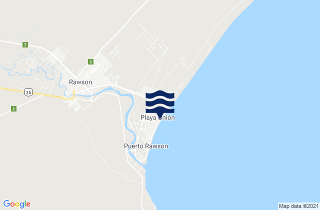 Mapa de mareas Playa Union, Argentina