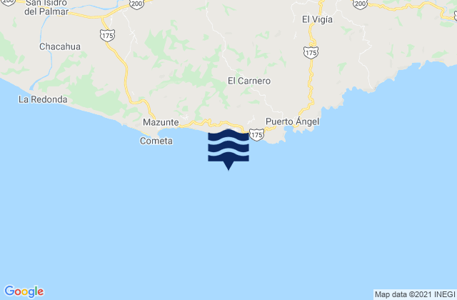 Mapa de mareas Playa Zipolite, Mexico