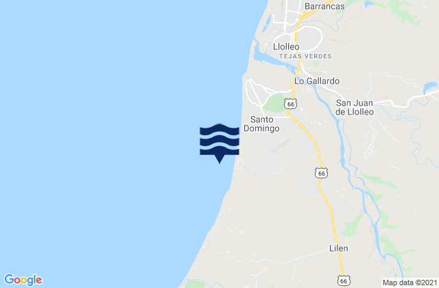 Mapa de mareas Playa de Santo Domingo, Chile