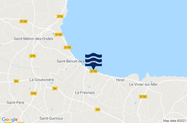 Mapa de mareas Plerguer, France