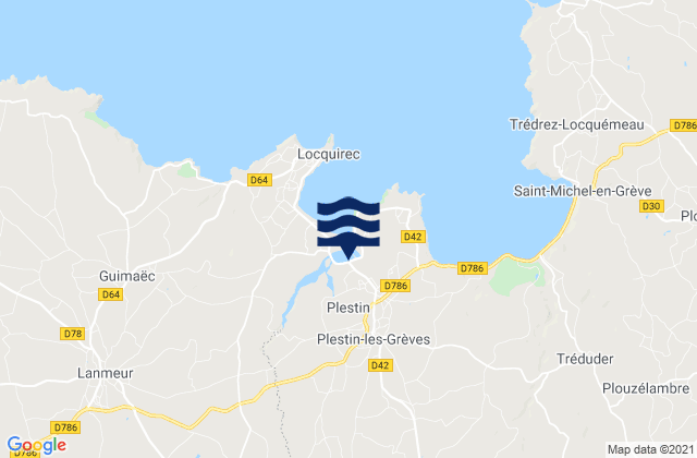 Mapa de mareas Plestin-les-Grèves, France