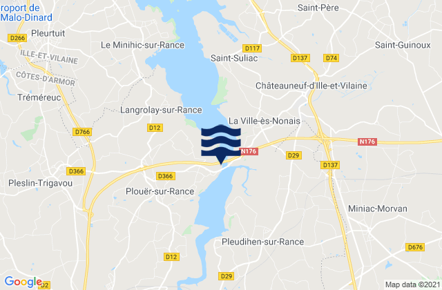 Mapa de mareas Pleudihen-sur-Rance, France