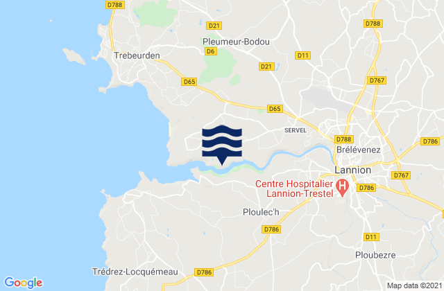 Mapa de mareas Pleumeur-Bodou, France