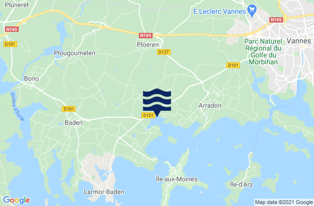 Mapa de mareas Ploeren, France