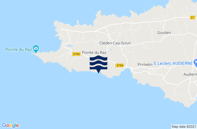 Mapa de mareas Plogoff, France