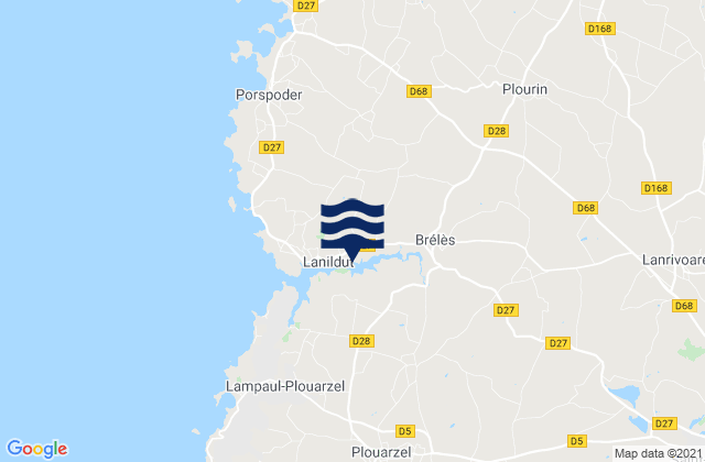 Mapa de mareas Plouarzel, France