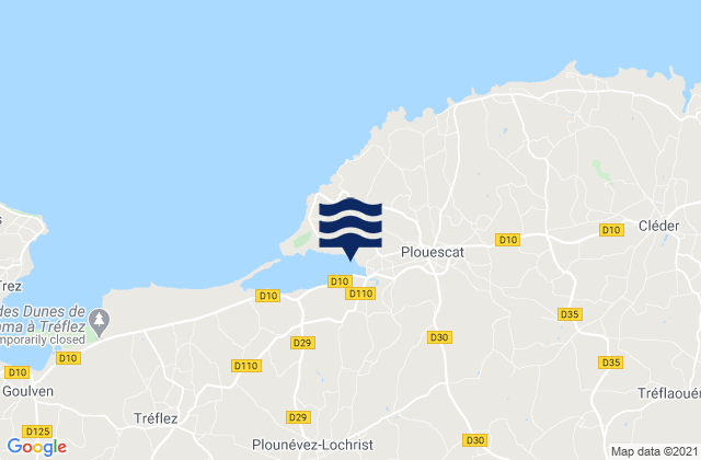 Mapa de mareas Plouescat, France