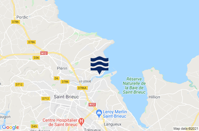 Mapa de mareas Ploufragan, France