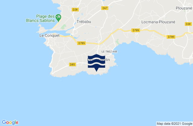 Mapa de mareas Plougonvelin, France