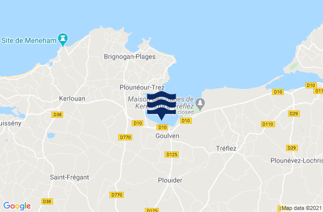 Mapa de mareas Plouider, France