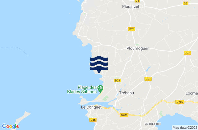 Mapa de mareas Ploumoguer, France
