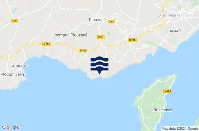 Mapa de mareas Plouzané, France