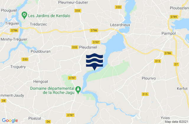 Mapa de mareas Ploëzal, France