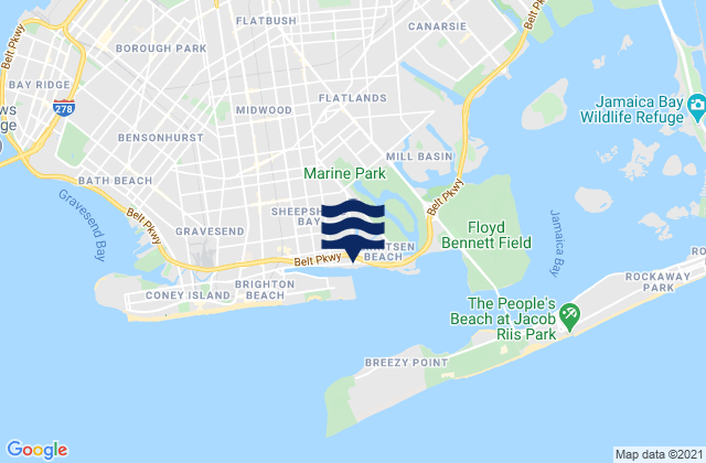 Mapa de mareas Plum Beach Brooklyn, United States