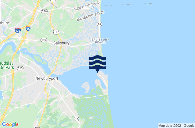 Mapa de mareas Plum Island Merrimack River Entrance, United States