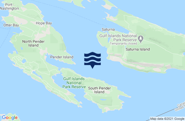 Mapa de mareas Plumper Sound, Canada