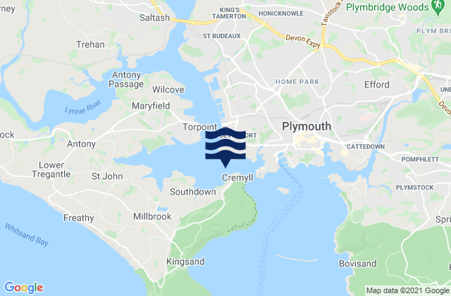 Mapa de mareas Plymouth (Devonport), United Kingdom