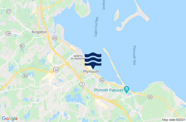 Mapa de mareas Plymouth, United States