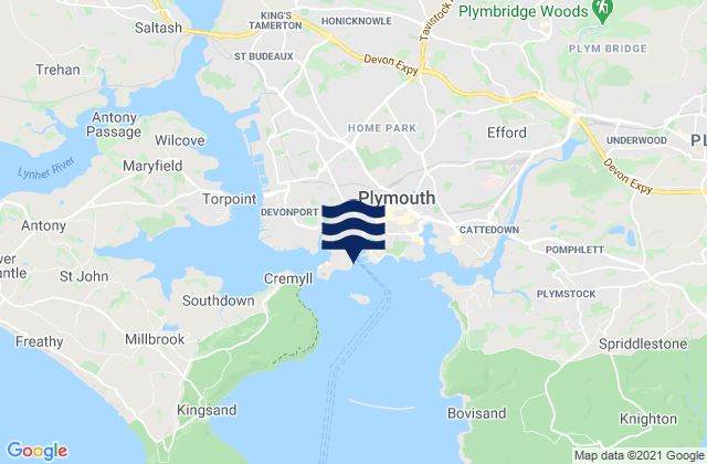 Mapa de mareas Plymouth Port, United Kingdom