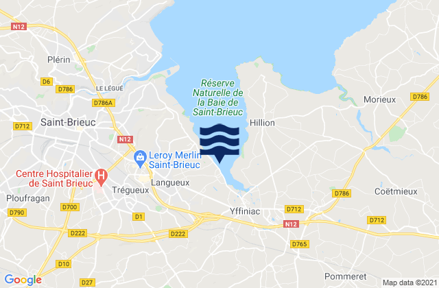 Mapa de mareas Plédran, France