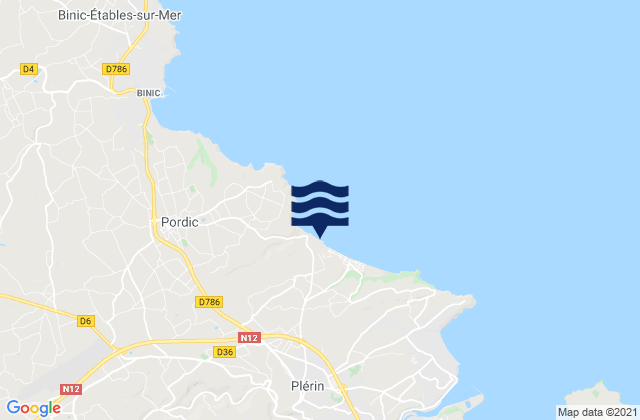 Mapa de mareas Plérin, France