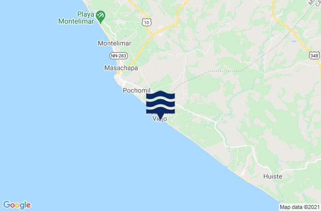 Mapa de mareas Pochomil, Nicaragua