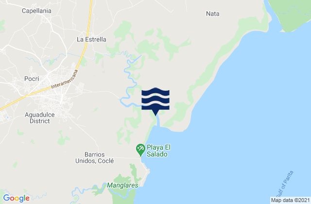 Mapa de mareas Pocrí, Panama