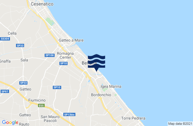 Mapa de mareas Poggio Berni, Italy