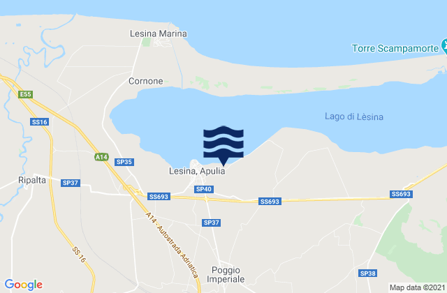 Mapa de mareas Poggio Imperiale, Italy