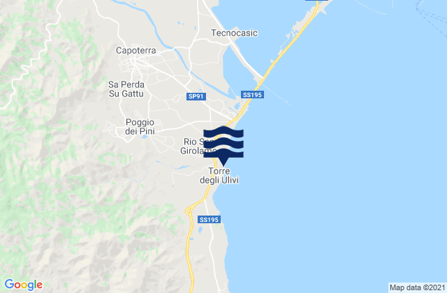 Mapa de mareas Poggio dei Pini, Italy