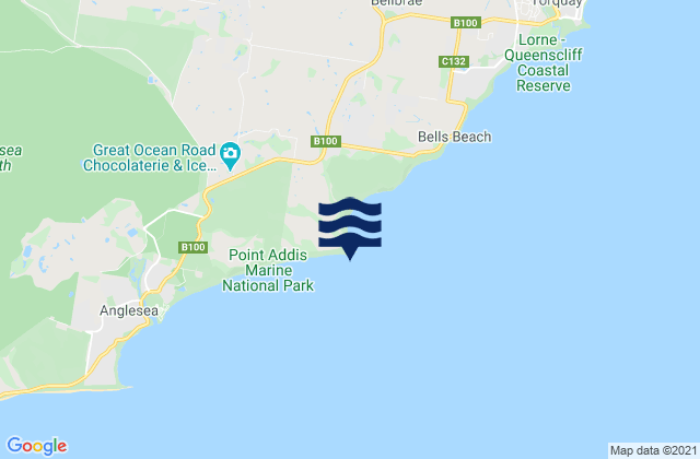 Mapa de mareas Point Addis, Australia