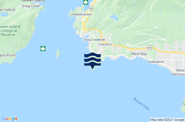 Mapa de mareas Point Atkinson Lighthouse, Canada