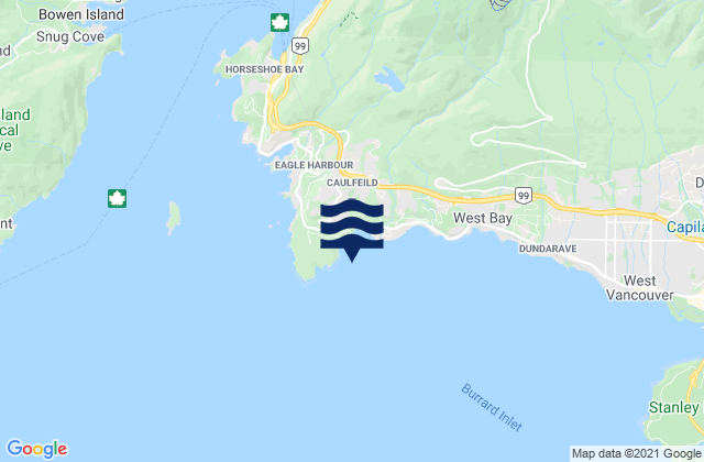 Mapa de mareas Point Atkinson, Canada
