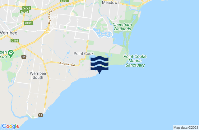 Mapa de mareas Point Cook, Australia