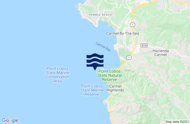 Mapa de mareas Point Lobos, United States
