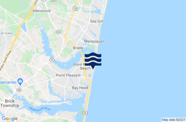 Mapa de mareas Point Pleasant Beach, United States