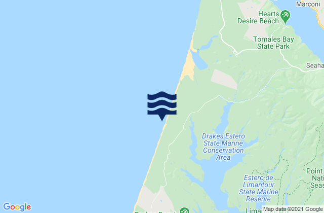 Mapa de mareas Point Reyes Beach, United States