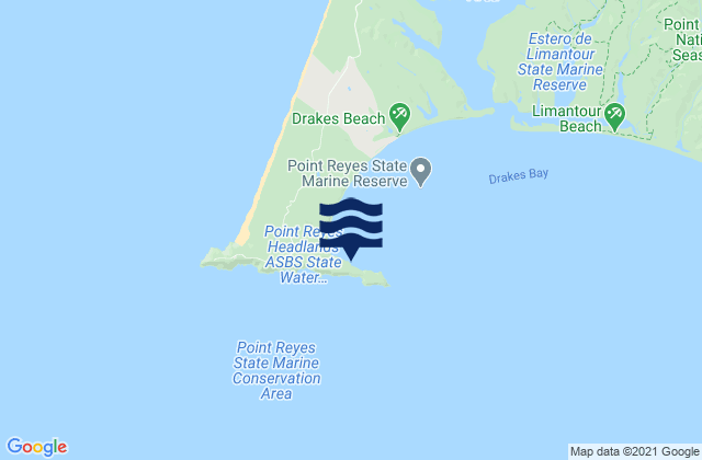 Mapa de mareas Point Reyes, United States
