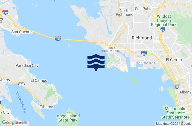 Mapa de mareas Point Richmond 0.5 mile west of, United States