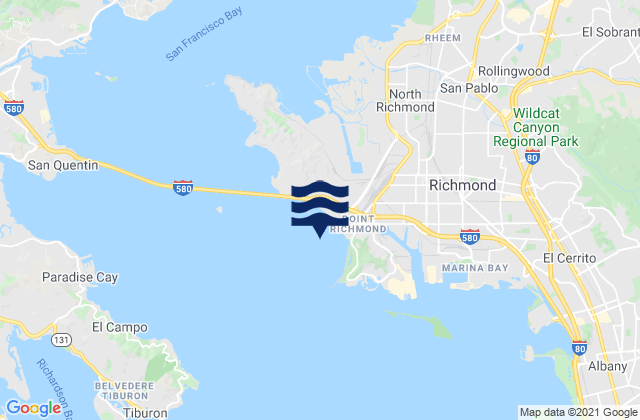 Mapa de mareas Point Richmond 0.8 nmi. NNW of, United States