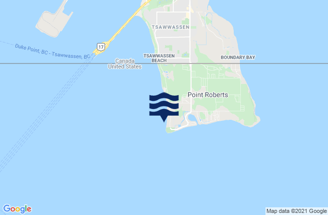 Mapa de mareas Point Roberts Puget Sound, Canada