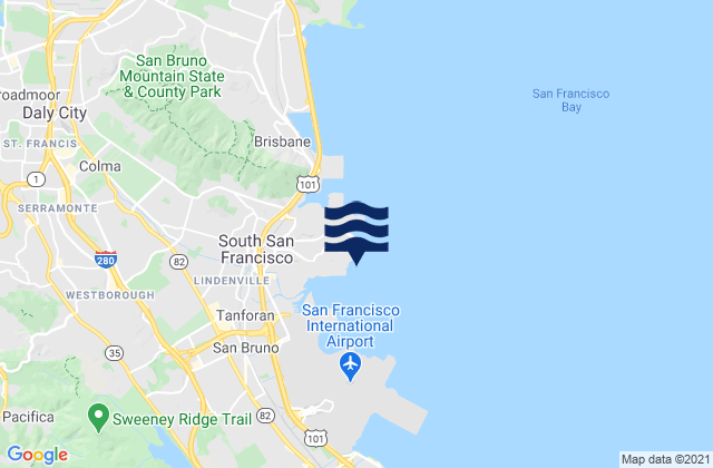 Mapa de mareas Point San Bruno, United States